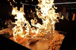 flaming hibachi grill