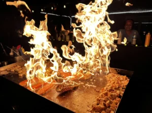 flaming hibachi grill