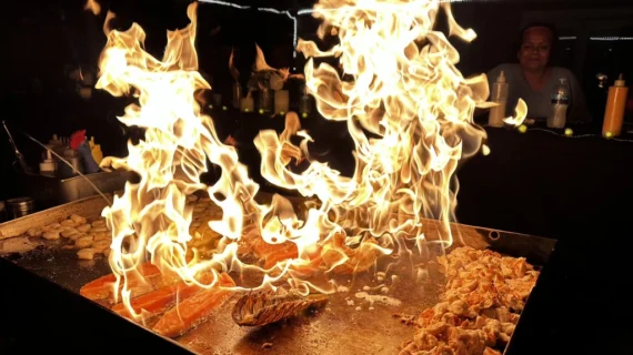 flaming hibachi grill