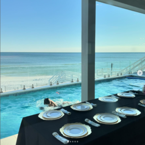 holiday at a beach resort with private hibachi service