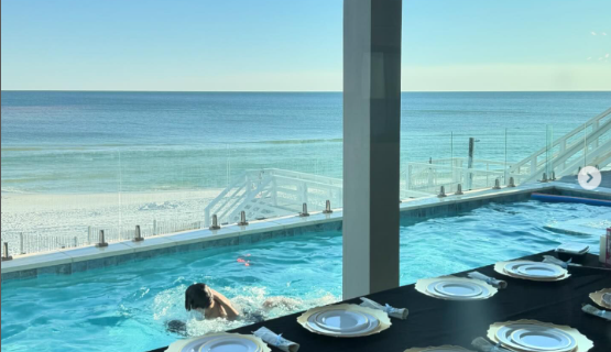 holiday at a beach resort with private hibachi service