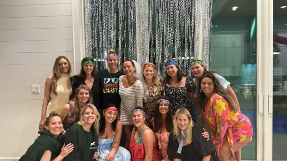 Happy Guests Posing for Photo During Hibachi Party – MyHibachiAtHome